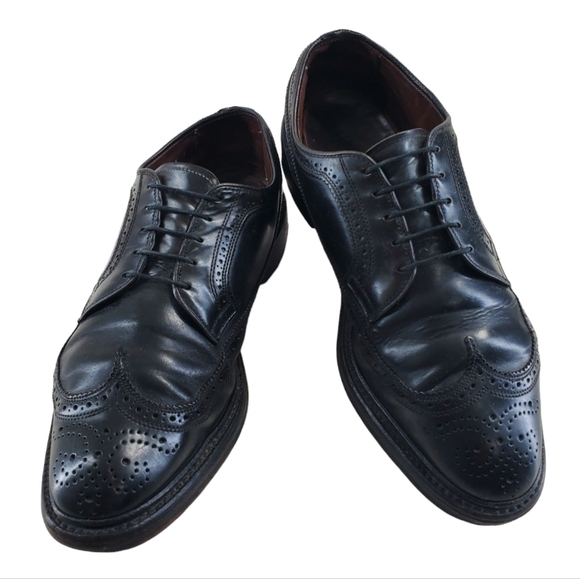 Vtg Allen Edmonds MacNeil Shell Cordovan Shoes 8.5 C Black LongWing 9177 Narrow main image 4